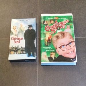 “A Christmas Story” and “A Christmas Carol” VHS tapes